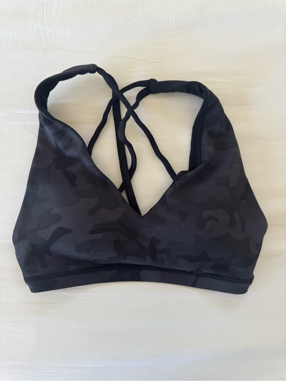 P'tula Black Camo Strappy Sports Bra
